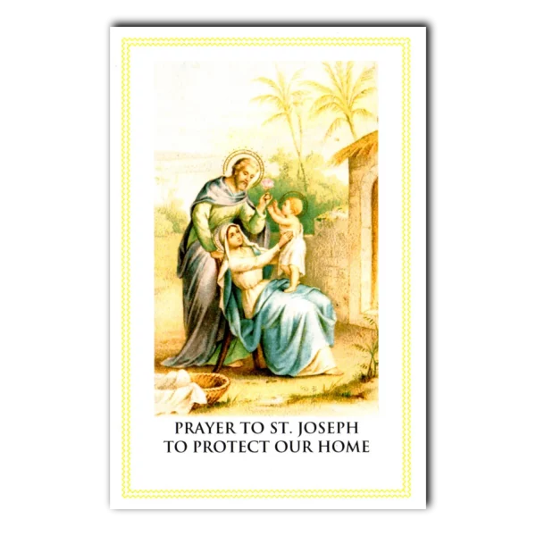 Saint Joseph Protect Our Home Holy Card V1