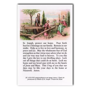 Saint Joseph Protect Our Home Holy Card V2