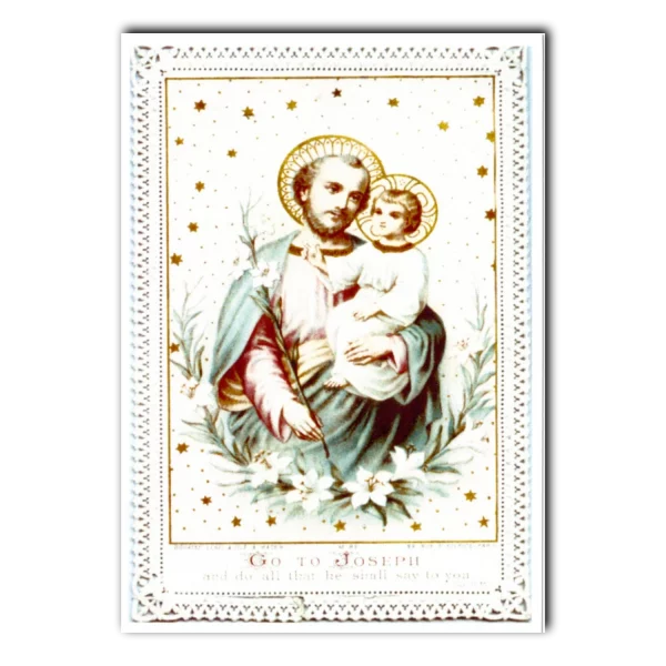 Saint Joseph Sanctification of Sundays holy card