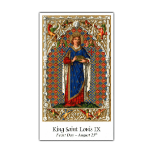 Saint Louis IX holy card