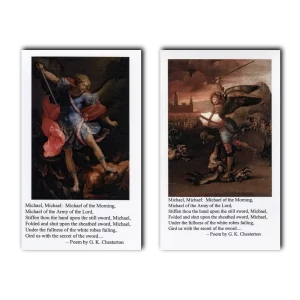 Saint Michael of the Morning holy card
