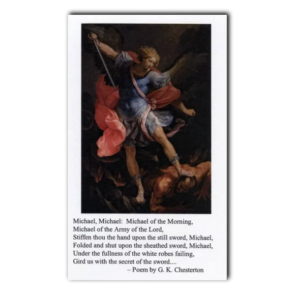 Saint Michael of the Morning holy card Reni