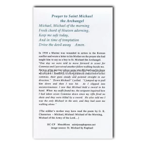 Saint Michael of the Morning holy card prayer