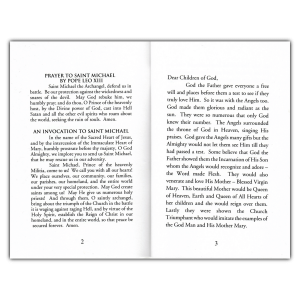 Saint Michael the Archangel booklet inside sample page
