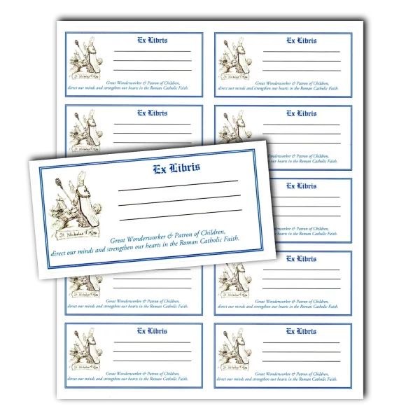 Saint Nicholas Bookplate stickers