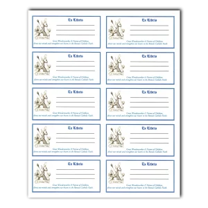 Saint Nicholas Bookplate stickers full sheet