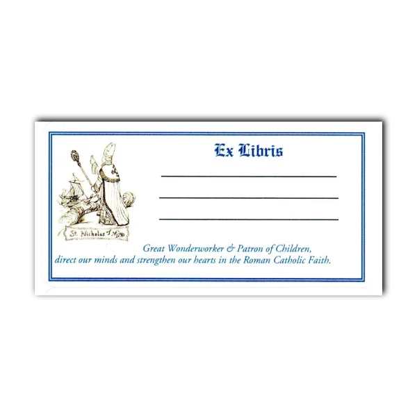 Saint Nicholas Bookplate stickers single