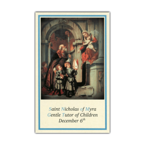 Saint Nicholas Gentle Tutor holy card SJP