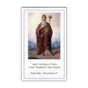 Saint Nicholas Good Shepherd holy card