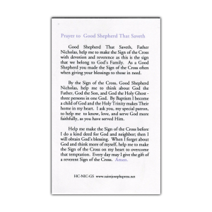Saint Nicholas Good Shepherd holy card prayer