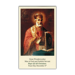 Saint Nicholas Hope of All Christians holy card