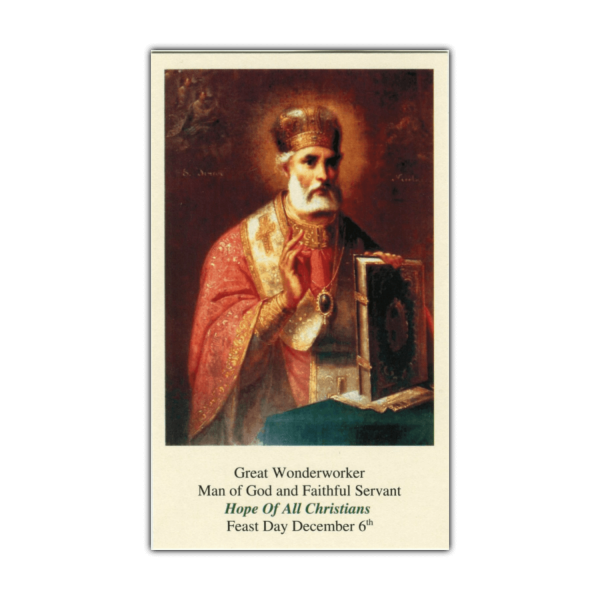 Saint Nicholas Hope of All Christians holy card