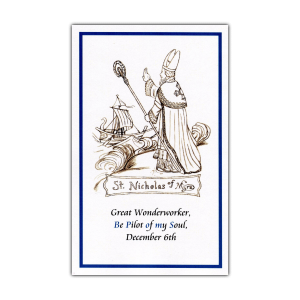 Saint Nicholas Pilot of my Soul holy card