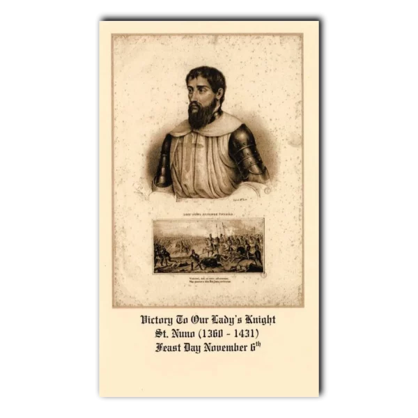 Saint Nuno Alvarez holy card 2