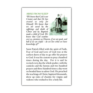 Saint Patrick Arise from Sleep holy card