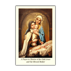 Saint Therese and the Blessed Mother holy card