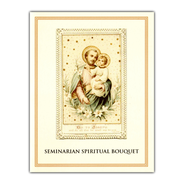 Seminarian Spiritual Bouquet card Gold Border