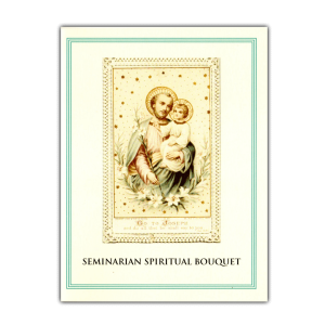 Seminarian Spiritual Bouquet card Green Border