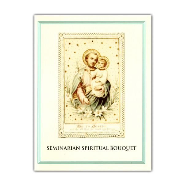 Seminarian Spiritual Bouquet card Green Border