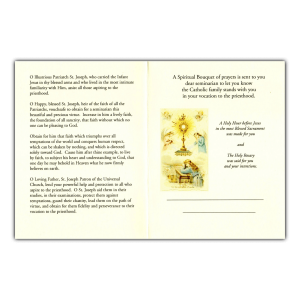 Seminarian Spiritual Bouquet card interior sample