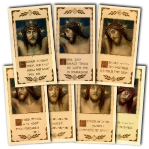 Seven Last Words of Christ Holy Card set