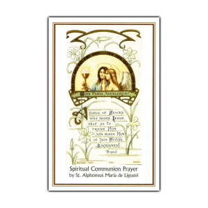 Spiritual Communion holy card Angels 1