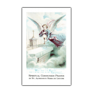 Spiritual Communion holy card Angels 2