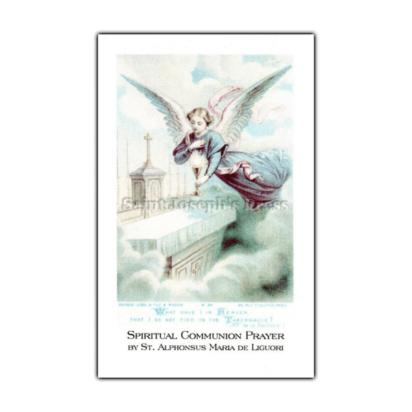 Spiritual Communion holy card Angels 2