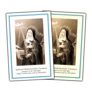 Spiritual Motherhood for Vocations holy card