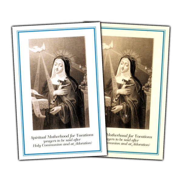 Spiritual Motherhood for Vocations holy card