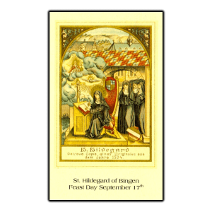 St Hildegard holy card