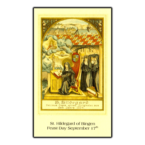 St Hildegard holy card