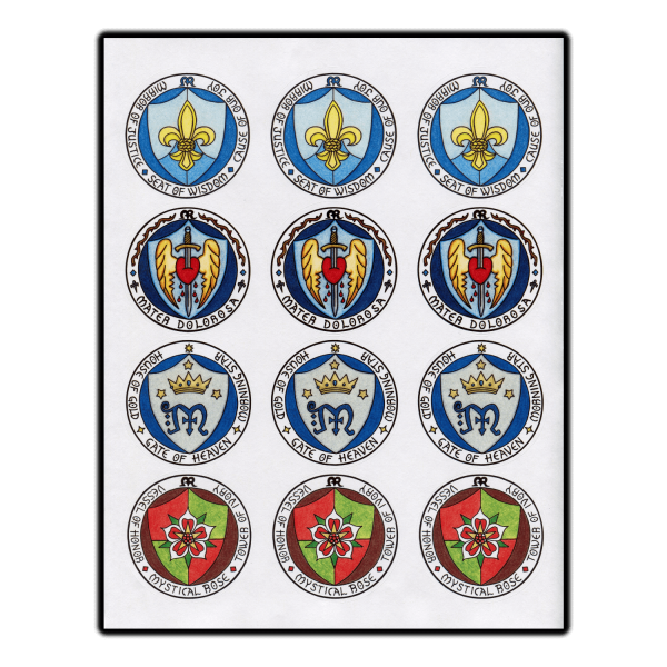 Symbols of Mary stickers