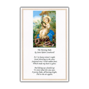 The Burning Babe Christmas holy card