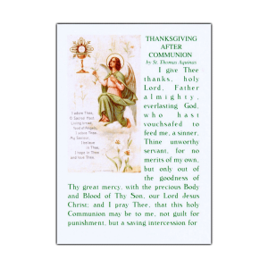 Thomas Aquinas Prayer after Communion holy card