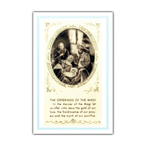 Three Kings (Magi) holy card black and white