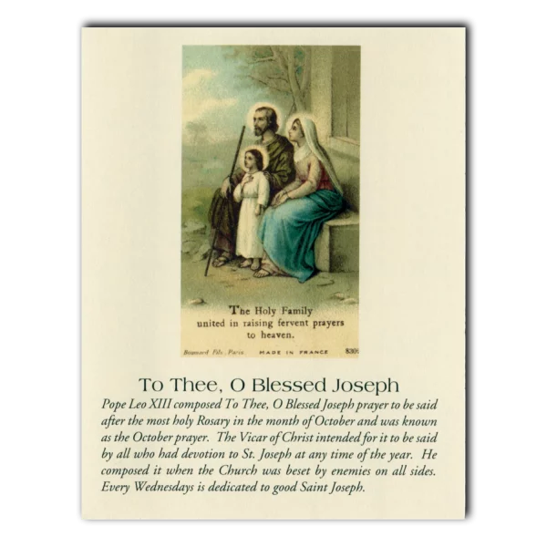 To Thee O Blessed Joseph holy card Saint Joseph