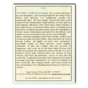 To Thee O Blessed Joseph holy card prayer