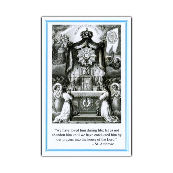 Funeral Holy Cards - Blessed Sacrament