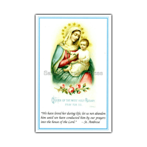 Funeral Holy Cards - Queen of the Holy Rosary