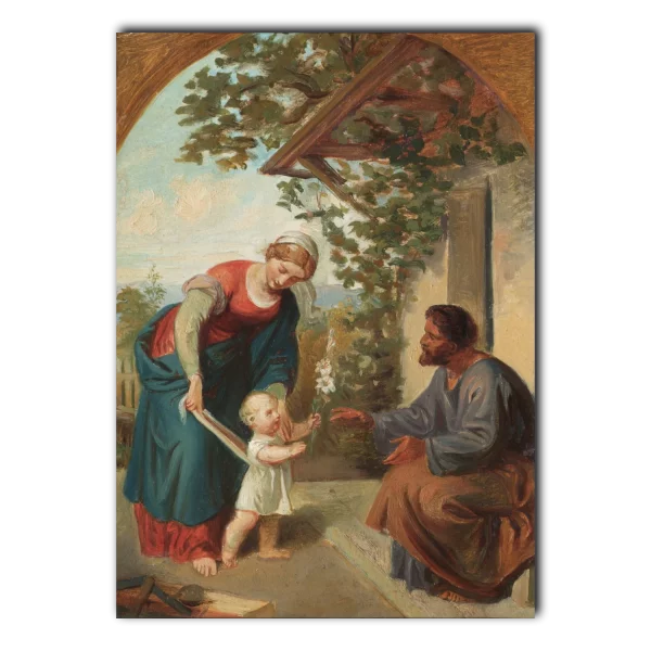 The Holy Family print Joseph Hasslwander (1812-1878) 5x7