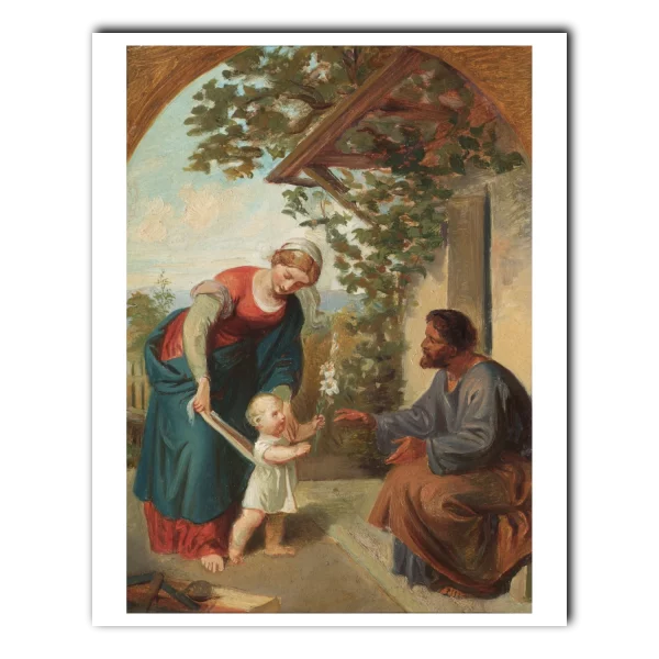 The Holy Family print Joseph Hasslwander (1812-1878) 8x10