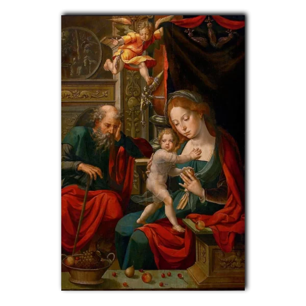 The Holy Family print Pieter Coecke van Aelst (1502-1550)4x6