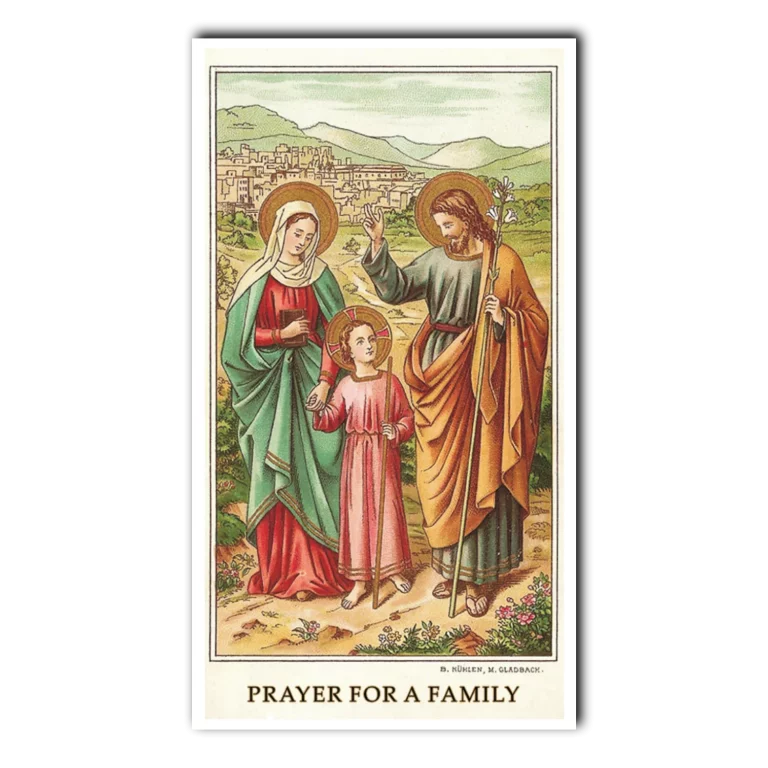 Prayer for a Family holy card - Holy Family holy card