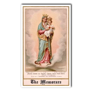 The Memorare Prayer Our Lady of the Sacred Heart holy card
